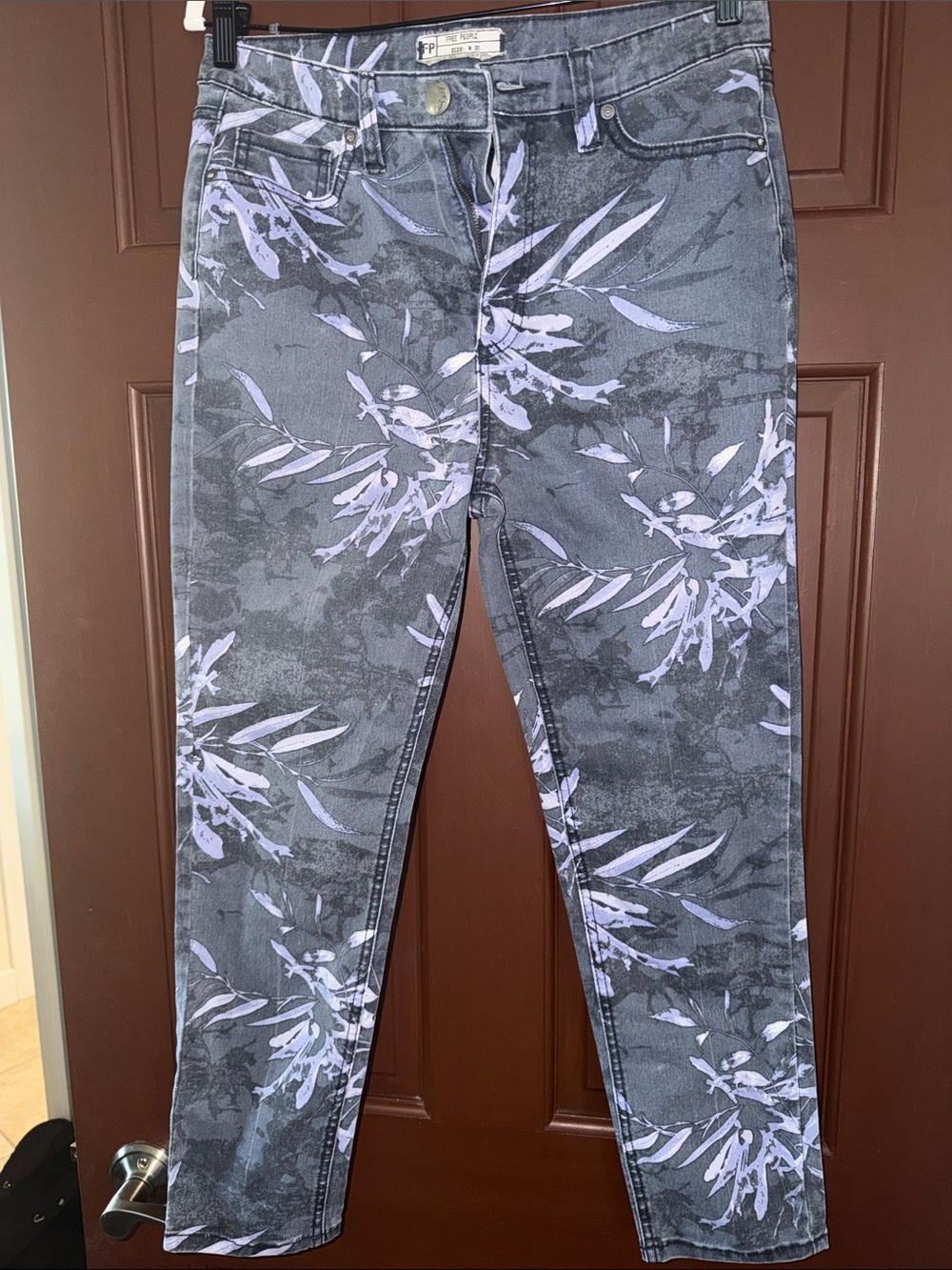 Free People Lavender Floral Skinny Jeans